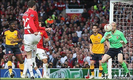 Defeat at Old Trafford. But Almunia's heroics kept the scoreline down